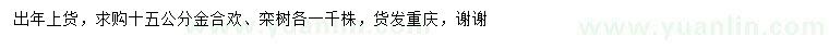 求購(gòu)15公分金合歡、欒樹