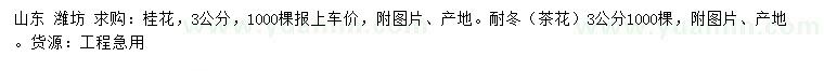 求購3公分桂花、茶花