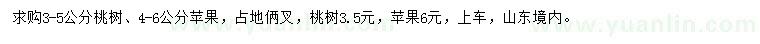 求購(gòu)3-5公分桃樹(shù)、4-6公分蘋(píng)果