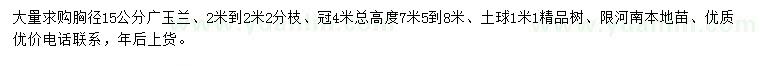 求購胸徑15公分廣玉蘭
