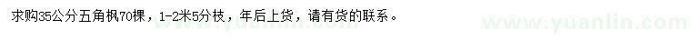 求購35公分五角楓