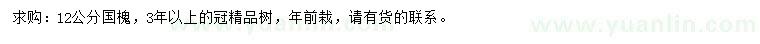 求購12公分國槐