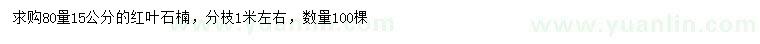 求購80量15公分紅葉石楠