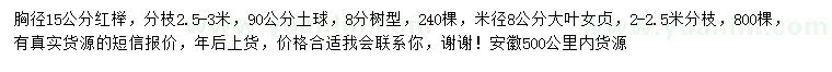 求購胸徑15公分紅櫸、米徑8公分大葉女貞