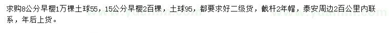 求購8、15公分早櫻