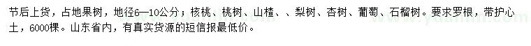 求購核桃、桃樹、山楂等