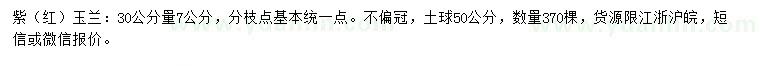 求購(gòu)30量7公分紫玉蘭、紅玉蘭
