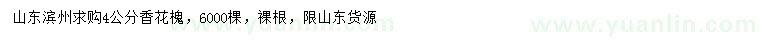 求購4公分香花槐