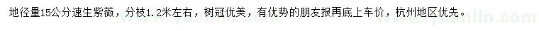 求購地徑15公分速生紫薇