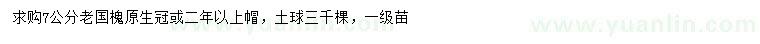 求購7公分老國槐