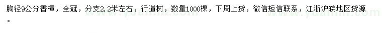 求購胸徑9公分香樟