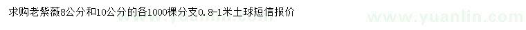 求購8、10公分老紫薇