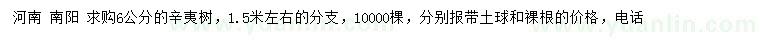 求購6公分辛夷樹