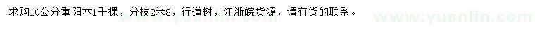 求購(gòu)10公分重陽(yáng)木