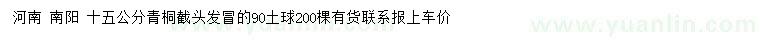 求購15公分青桐 