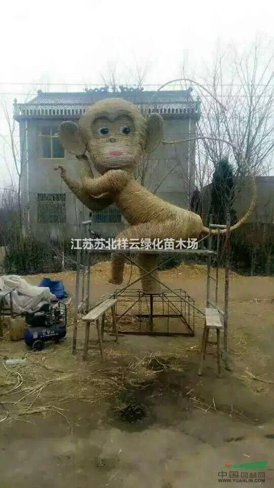 廠家直銷帶彩稻草人  小猴子