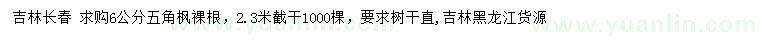 求購6公分五角楓
