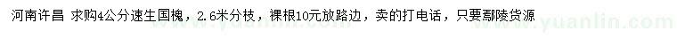 求購(gòu)4公分速生國(guó)槐