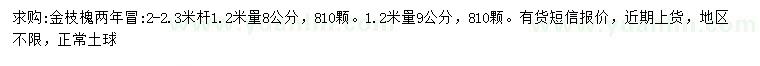求購(gòu)1.2米量8、9公分金枝槐