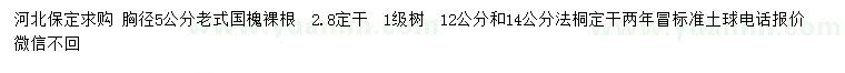 求購胸徑5公分老式國槐