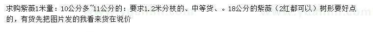 求購(gòu)1米量10-11、18公分紫薇