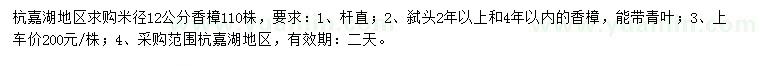 求購12公分香樟樹