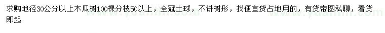 求購地徑30公分以上木瓜樹