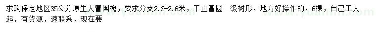 求購(gòu)35公分國(guó)槐