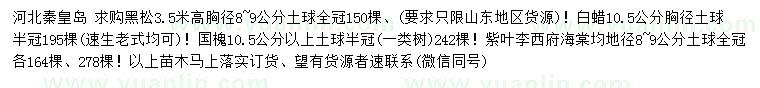 求購黑松、白蠟、國槐等