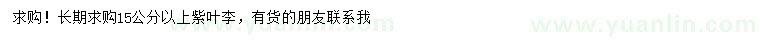 求購(gòu)15公分以上紫葉李