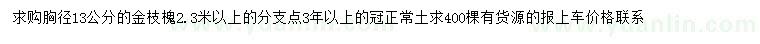 求購(gòu)胸徑13公分金枝槐