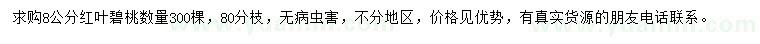 求購8公分紅葉碧桃