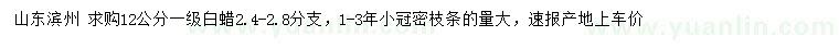 求購12公分白蠟