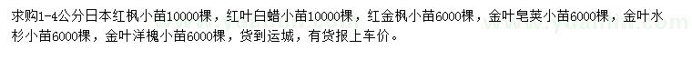 求購(gòu)日本紅楓小苗、紅葉白蠟小苗、紅金楓小苗等