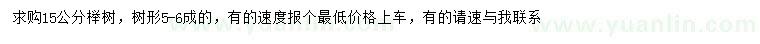 求購15公分櫸樹