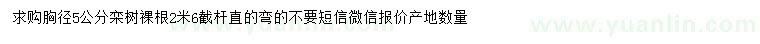 求購(gòu)胸徑5公分欒樹(shù)