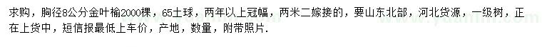求購胸徑8公分金葉榆