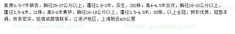 求購銀杏、合歡、黃櫨