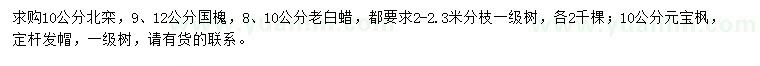 求購北欒、國槐、老白蠟等