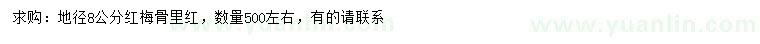 求購(gòu)地徑8公分紅梅