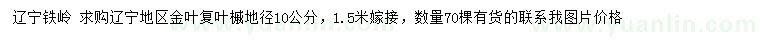 求購地徑10公分金葉復(fù)葉槭