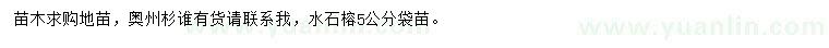 求購(gòu)?qiáng)W州杉、5公分水石榕