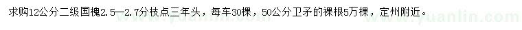 求購12公分國槐、50公分衛(wèi)矛