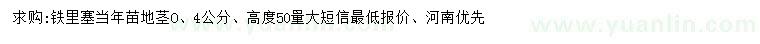 求購地徑0.4公分鐵里塞