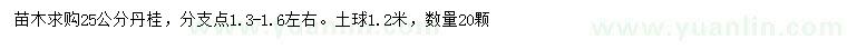 求購(gòu)25公分丹桂