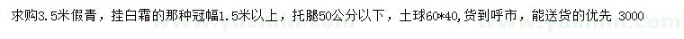 求購3.5米假青、