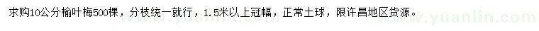 求購(gòu)10公分榆葉梅