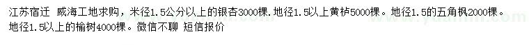 求購銀杏、黃櫨、五角楓等