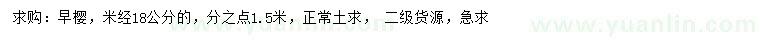 求購米經(jīng)18公分早櫻