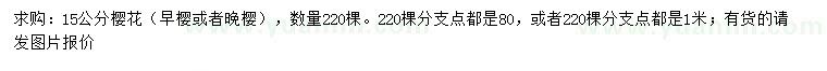 求購(gòu)15公分櫻花